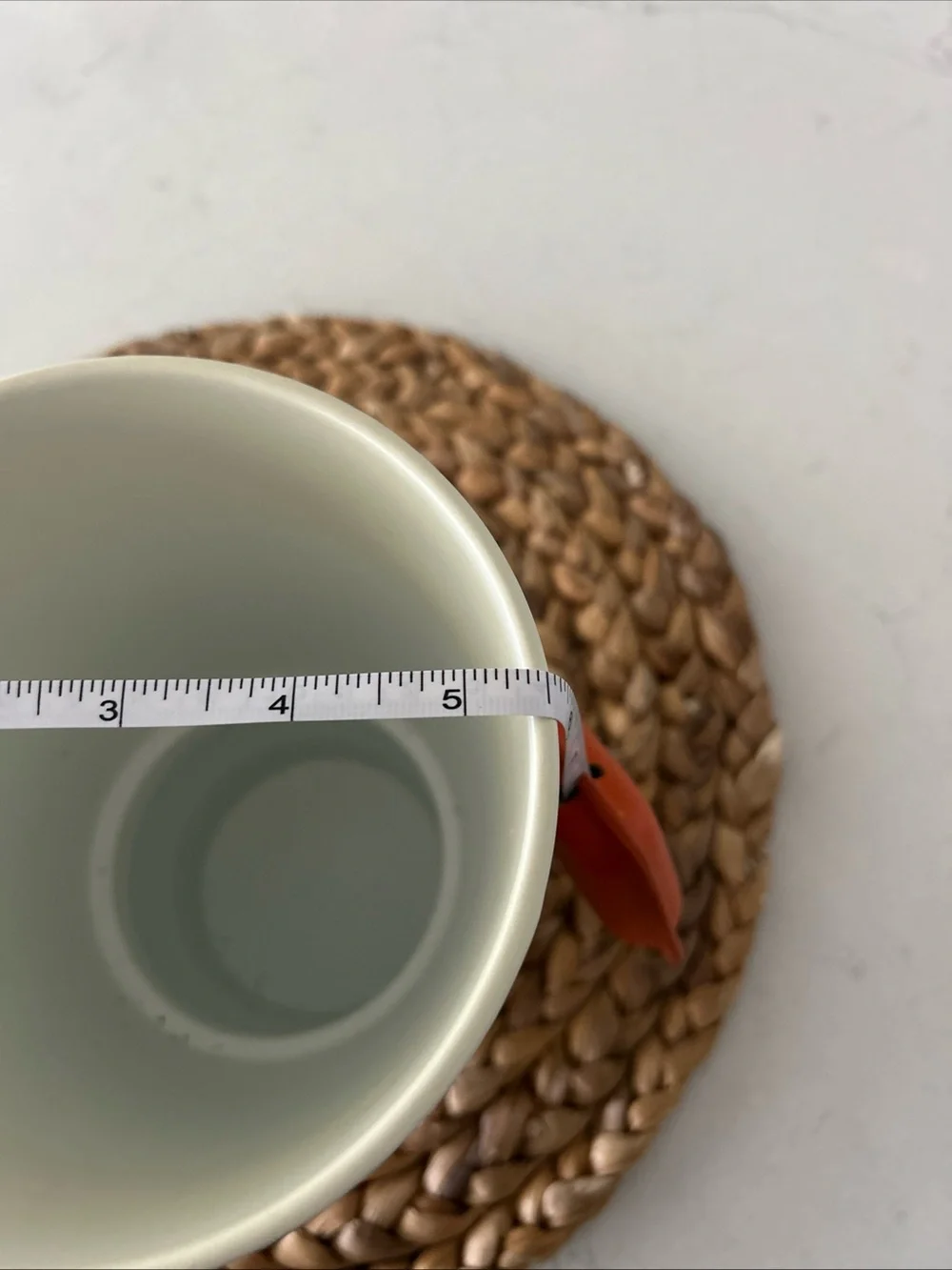 IKEA Cream Ceramic Vase with Natural Terracotta Base